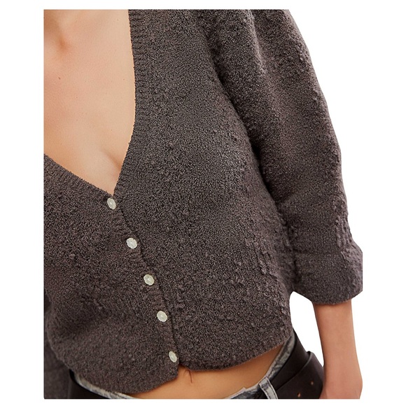 NWT Free People Geo Floral Round Neck Cardigan - Picture 4 of 4